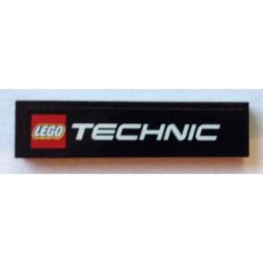 black tile 1 x 4 with lego technic logo pattern sticker - set 8110