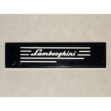 black tile 1 x 4 with silver lamborghini stripes pattern model left side sticker - set 8169