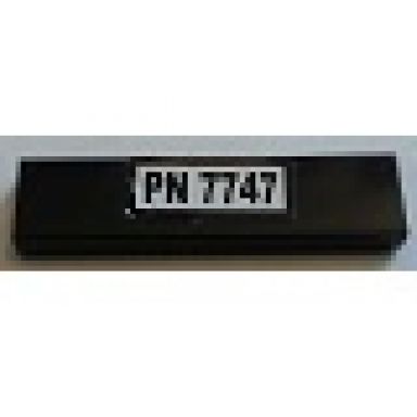 black tile 1 x 4 with black pn 7747 on white pattern sticker - set 7747