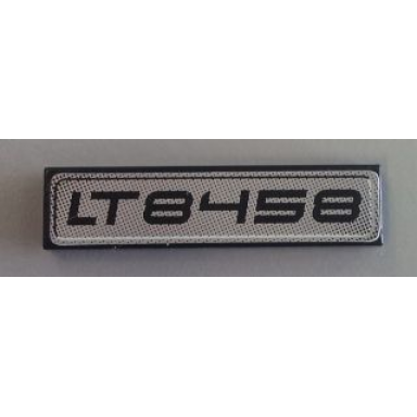 black tile 1 x 4 with black lt8458 pattern on silver background sticker - set 8458