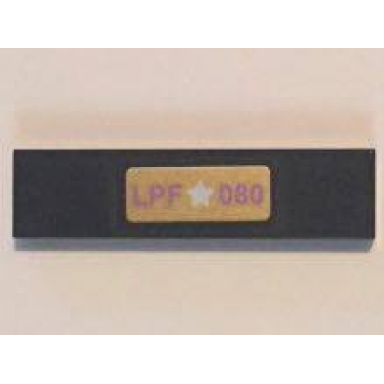 black tile 1 x 4 with medium lavender lpf 080 on gold background pattern sticker - set 41101