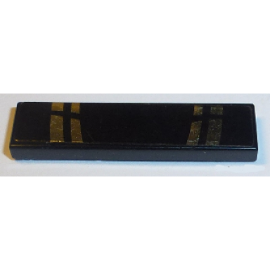 black tile 1 x 4 with silver streaks pattern sticker - set 8150
