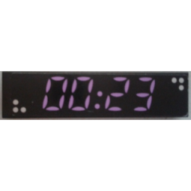 black tile 1 x 4 with purple digital 00:23 display pattern sticker - set 41057