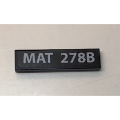 black tile 1 x 4 with white mat 278b pattern sticker - set 10252