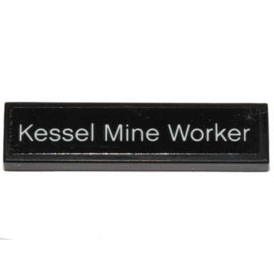 black tile 1 x 4 with kessel mine worker pattern sticker - set 40299