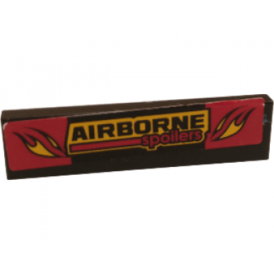 black tile 1 x 4 with airborne spoilers and yellow flames pattern sticker - set 60027