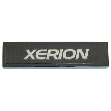 black tile 1 x 4 with silver xerion on black background pattern sticker - set 42054