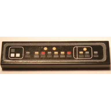 black tile 1 x 4 with sw millennium falcon control panel pattern sticker - set 75105