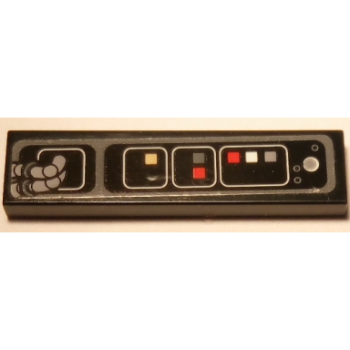 black tile 1 x 4 with sw millennium falcon control panel and cables pattern sticker - set 75105
