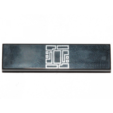 black tile 1 x 4 with silver rectangles pattern brickheadz kylo ren belt