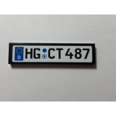 black tile 1 x 4 with hg ct 487 on white background pattern sticker - set 10242