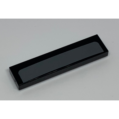 black tile 1 x 4 with dark bluish gray stripe pattern