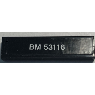 black tile 1 x 4 with bm 53116 pattern sticker - set 79116