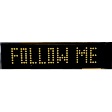 black tile 1 x 4 with yellow follow me on black background pattern sticker - set 60102