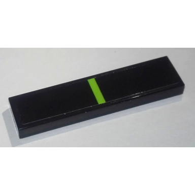 black tile 1 x 4 with lime stripe pattern sticker - set 76900