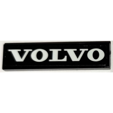 black tile 1 x 4 with white volvo pattern sticker - set 42114