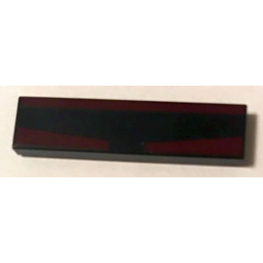 black tile 1 x 4 with dark red stripes pattern brickheadz boba fett visor