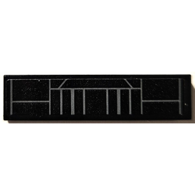 black tile 1 x 4 with sw inquisitor transport scythe hull plates with dark bluish gray lines pattern sticker - set 75336
