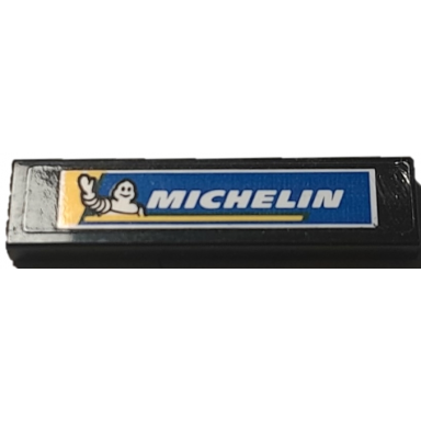 black tile 1 x 4 with michelin logo pattern sticker - set 42137