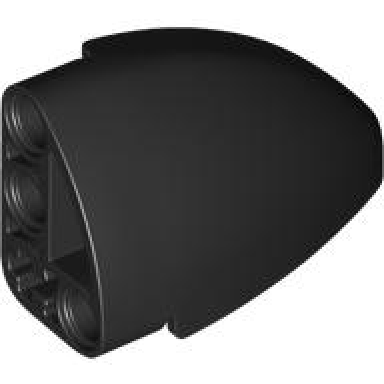 black technic panel curved 5 x 3 x 2 corner quarter ellipse left