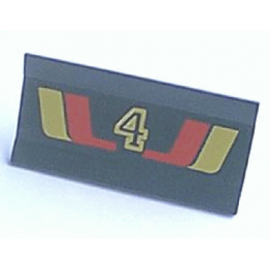 vehicle spoiler plow blade 6 x 3 with hinge with red and yellow stripes and number 4 pattern