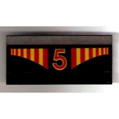 vehicle spoiler plow blade 6 x 3 with hinge with red and yellow stripes and red number 5 pattern sticker - set 1821