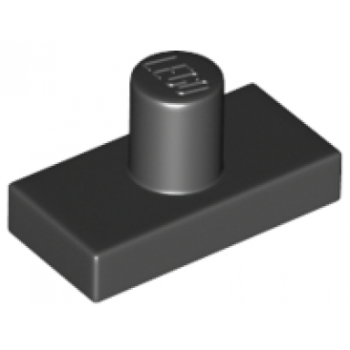 black tile modified 1 x 2 with minifigure head post