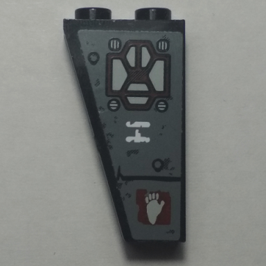 slope inverted 75 2 x 1 x 3 with line dots and footprint pattern model back right side sticker - set 70009