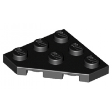 black wedge plate 3 x 3 cut corner