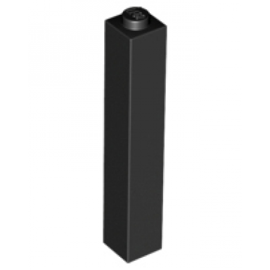 black brick 1 x 1 x 5 - solid stud