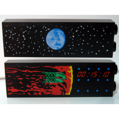 black brick 1 x 2 x 5 with alderaan yavin 4 00:15:10 viewscreens pattern stickers - set 10188
