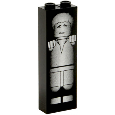 black brick 1 x 2 x 5 with han solo in carbonite pattern