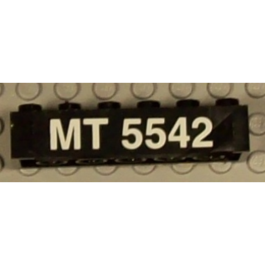 black brick 2 x 6 with mt 5542 pattern on both sides stickers - set 5542