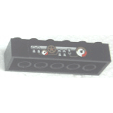 black brick 2 x 6 with gauges and pipes pattern sticker - my own train sets