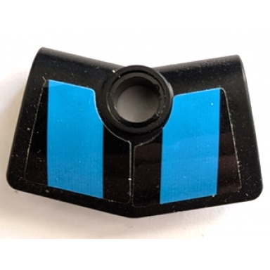 black technic panel curved 3 2 x 3 x 1 angled with dark azure stripes pattern stickers - set 42162