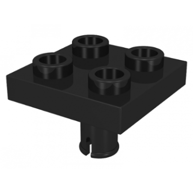 black plate modified 2 x 2 with pin on bottom