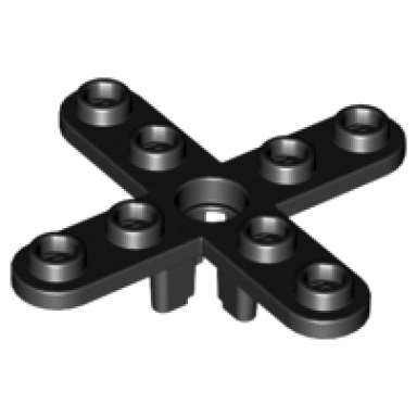 black propeller 4 blade 5 diameter with rounded ends and open hub