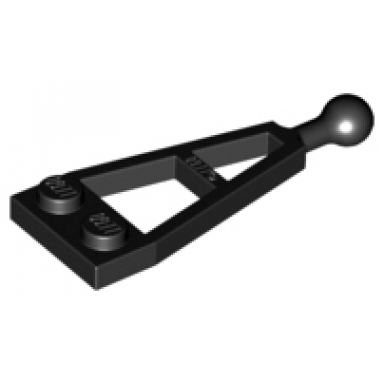black plate modified 1 x 2 with long tow ball