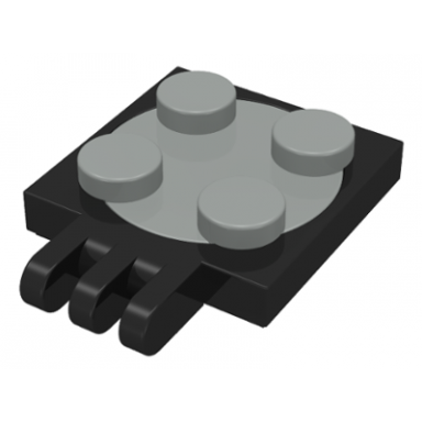 turntable 2 x 2 plate with hinge with 3 fingers with light gray top 251 3679