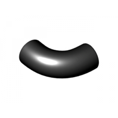 black brick round 1 x 1 d 90 degrees elbow macaroni - no stud - type 2 - axle hole