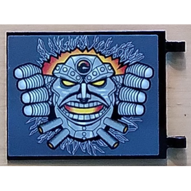 black flag 6 x 5 with monster mask pattern on both sides stickers - set 42119
