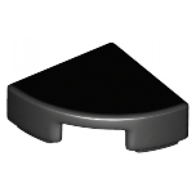 black tile round 1 x 1 quarter