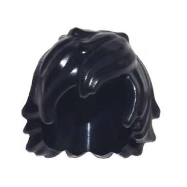 black minifigure hair tousled with long bangs