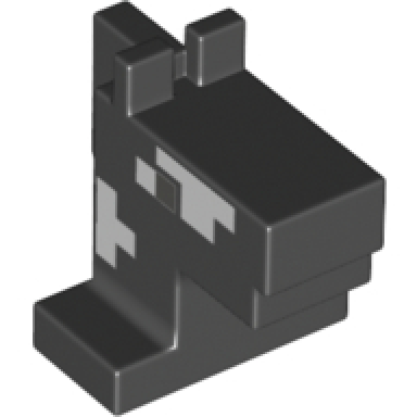 black creature head pixelated horse with eyes and side of neck and side of face pattern minecraft horse
