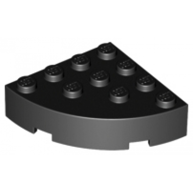 black brick round corner 4 x 4 full brick