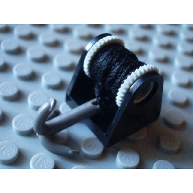 black string reel 2 x 2 complete with black string thin and dark gray grappling hook 2585 2584 x77a 30192