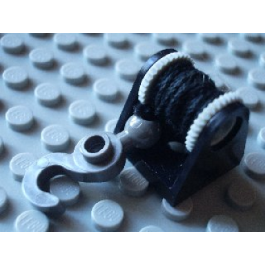 string reel 2 x 2 complete with black string thin and dark gray hook with tow ball 2585 2584 x77a 30395