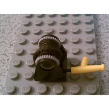 black string reel 2 x 2 holder with light bluish gray drum with black string 35l with yellow hose nozzle simple 2584 2585 194cx2