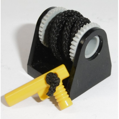 black string reel 2 x 2 holder with light bluish gray drum with black string medium 38l and yellow hose nozzle elaborate 2584 2585 x77cc30 60849
