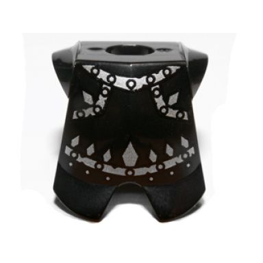 black minifigure armor breastplate with leg protection with evil knight silver diamond pattern